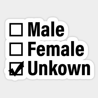 Gender selection male female unknown Sticker